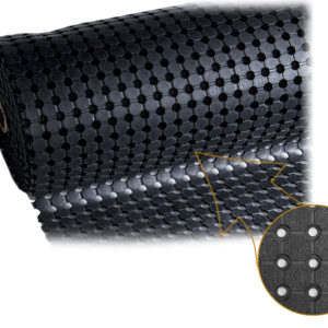Коврик противоскользящий в рулоне резиновый с отверстиями 1000х10000х10 мм Черный; «STEP»